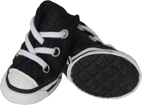 Casual Canvas Year-Round Dog Shoes Sneakers - Paw Protectors with Laced Support - Set of 4 Pet Shoes