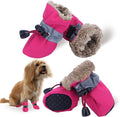 Dog Snow Boots, Dog Shoes for Winter, Dog Winter Boots for Small Medium Dogs Puppies, Dog Boots & Paw Protectors with Anti-Slip Sole and Plush, Pack of 4